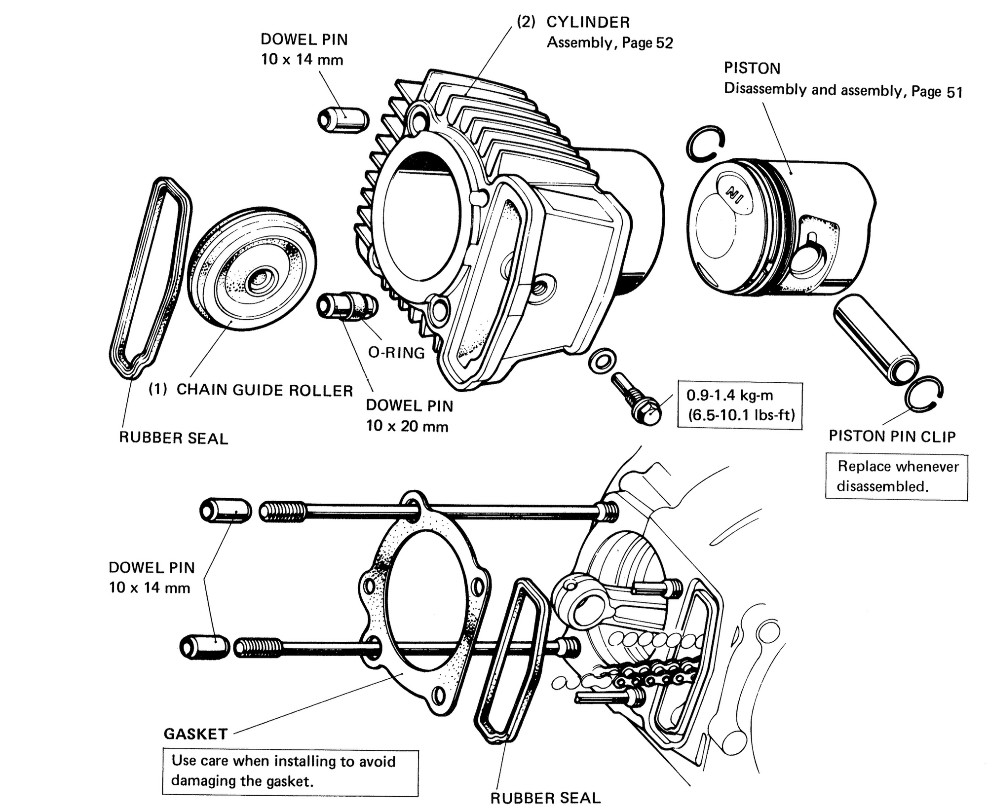 Honda C90 - piston, cylinder and combustion