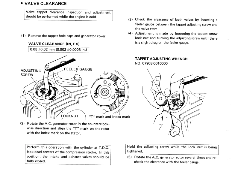 Honda C90 valve adjustment