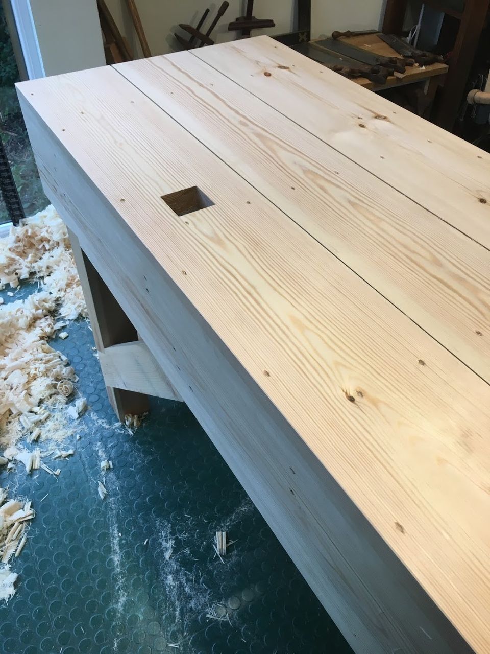 English Workbench - flattening and finishing the top
